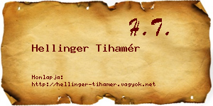 Hellinger Tihamér névjegykártya